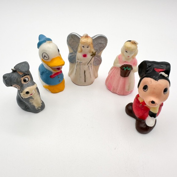 Vintage Disney Candles Set Mickey Donald The Tramp Princess Fairy - Picture 3 of 13